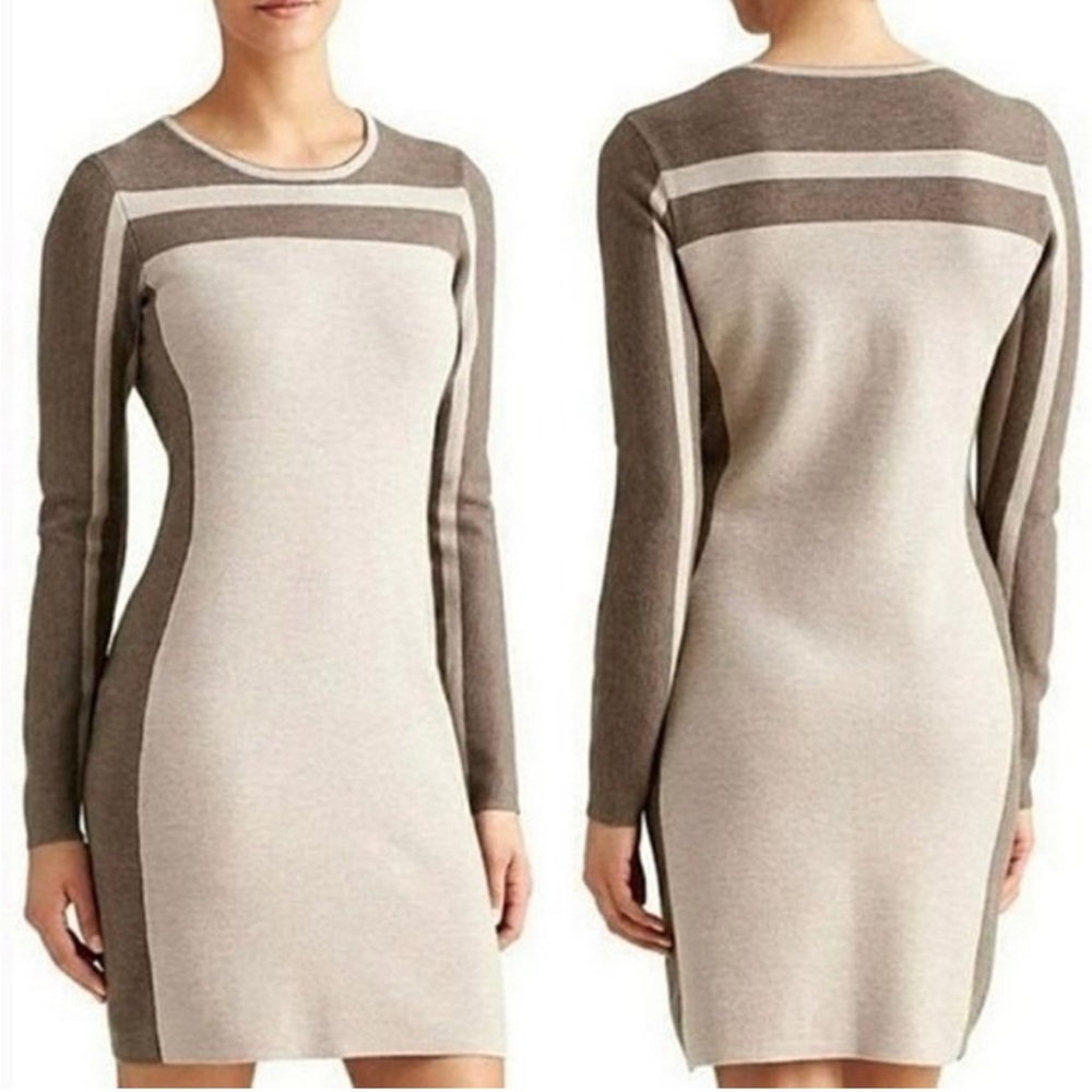 Athleta Boreal Sweat Dress in Beige/Brown Sz XS
